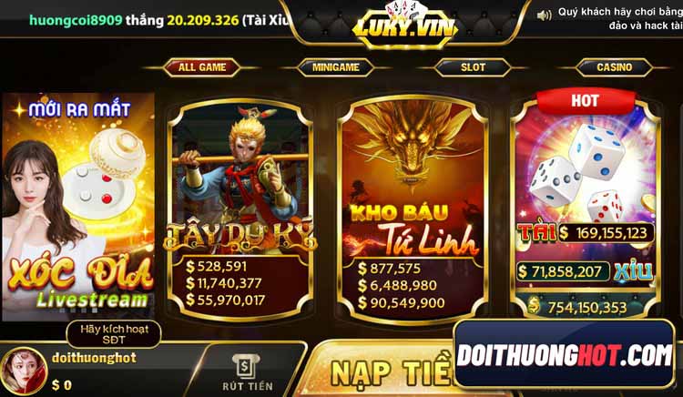 Luky Vin là cổng game bài mới ra mắt gần đây. Tuy còn non trẻ nhưng trải nghiệm đồ họa và gameplay Luky cực đã. Hãy cùng kênh Đổi Thưởng Hot đánh giá chi tiết!